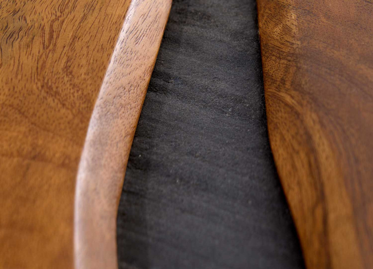 Table Basse Bois de Manguier et Métal Noir