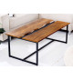 Table basse rectangulaire bois de manguier et métal noir