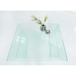 Table basse design en verre trempé transparent