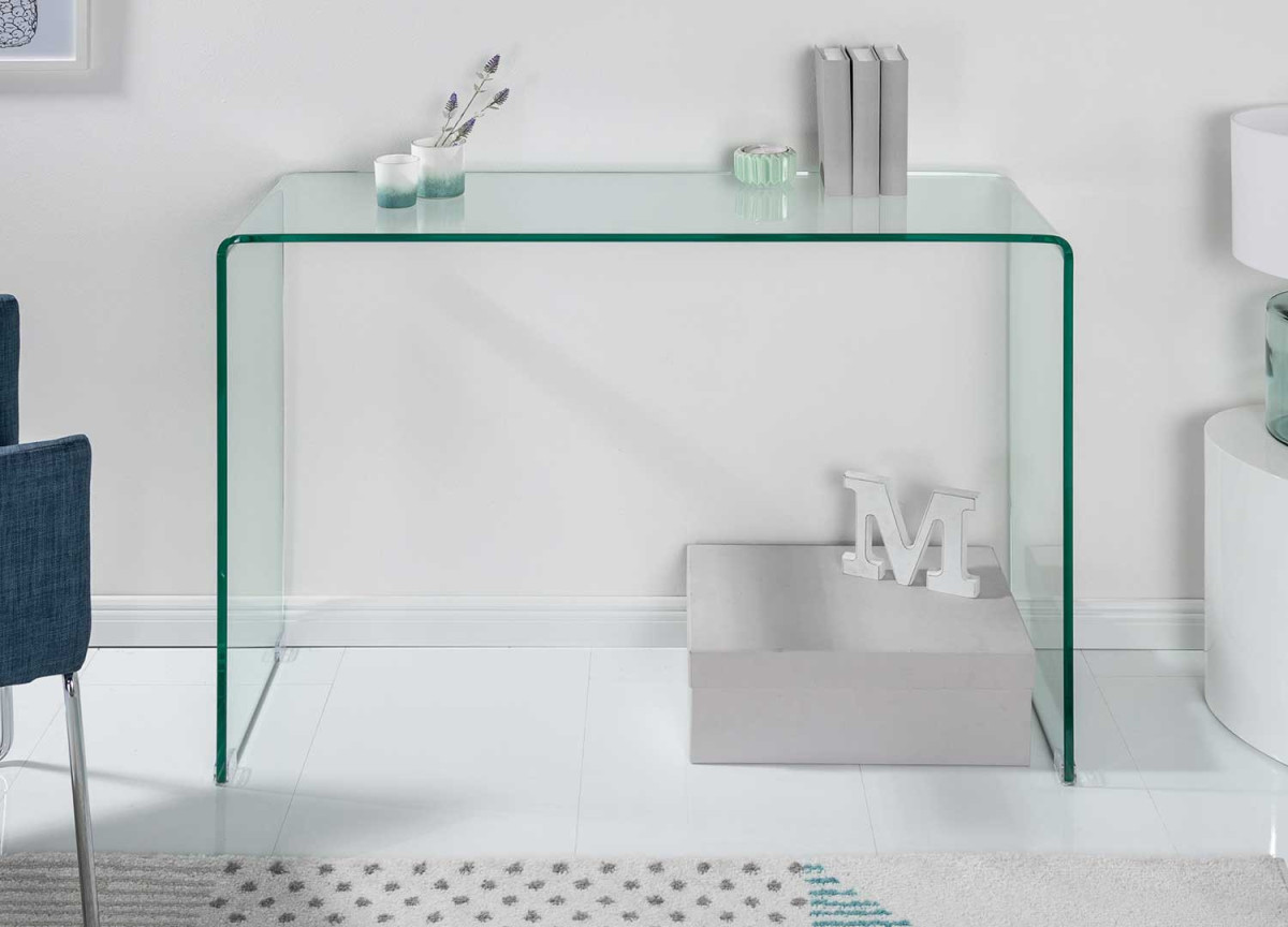 Console en verre trempé 100 cm