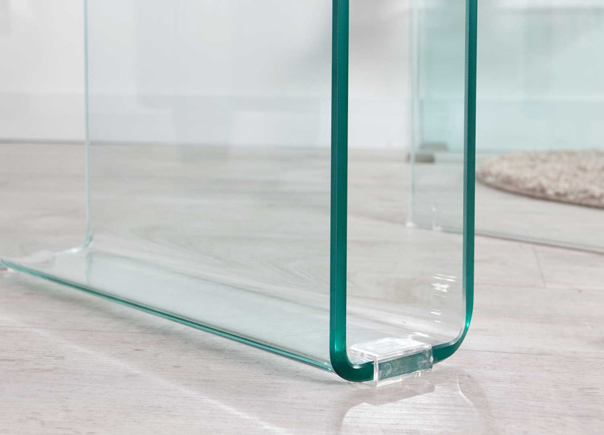 Table d'appoint porte revues en verre trempé
