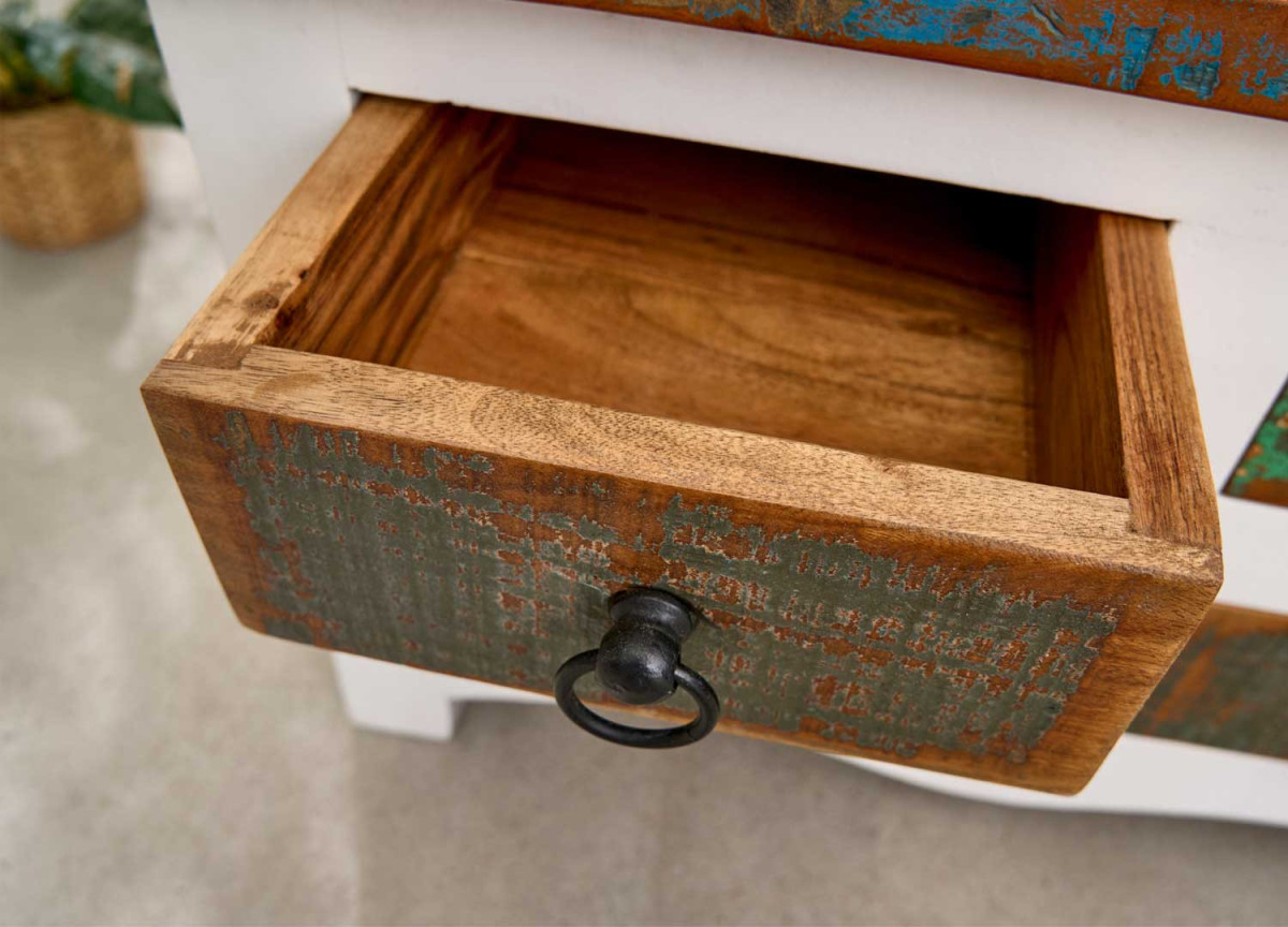 Table Basse Coffre et Tiroirs en bois recyclé