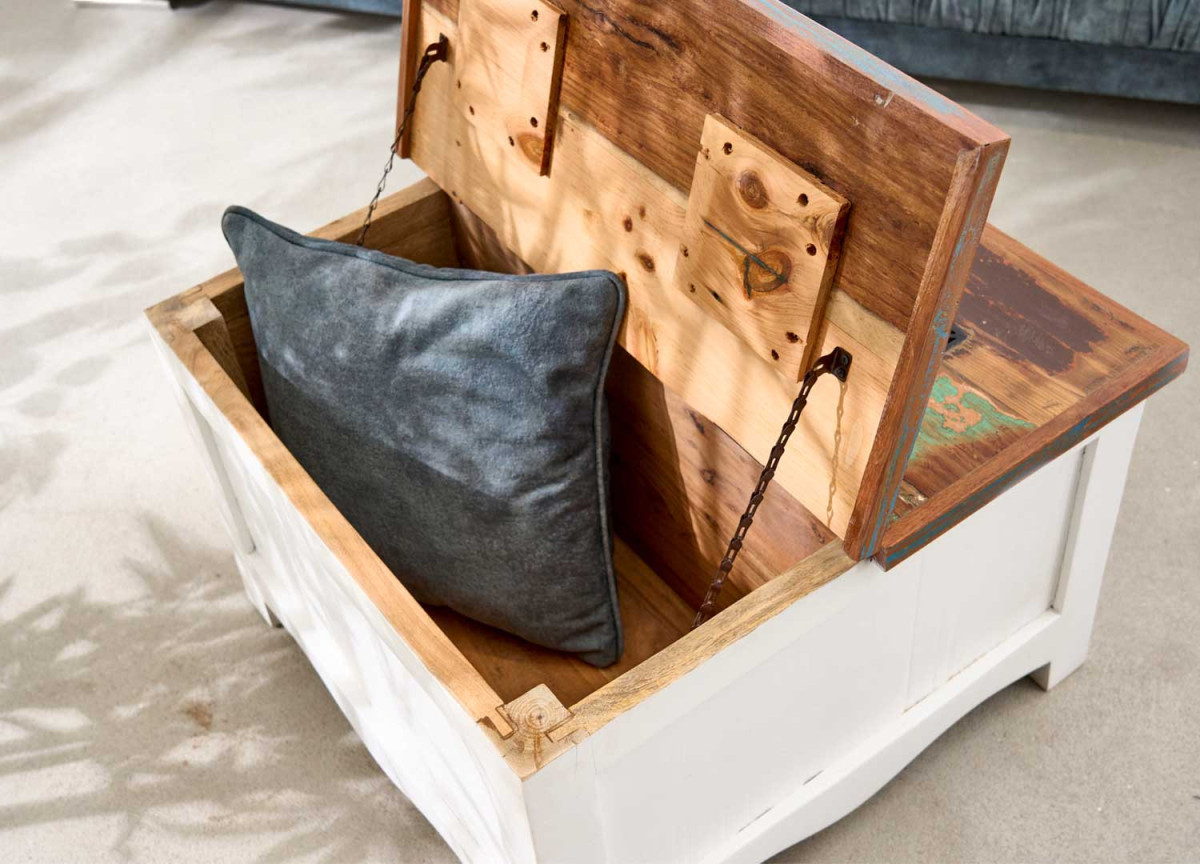 Table Basse Coffre et Tiroirs en bois recyclé