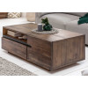 Table basse en bois d'acacia massif ancien
