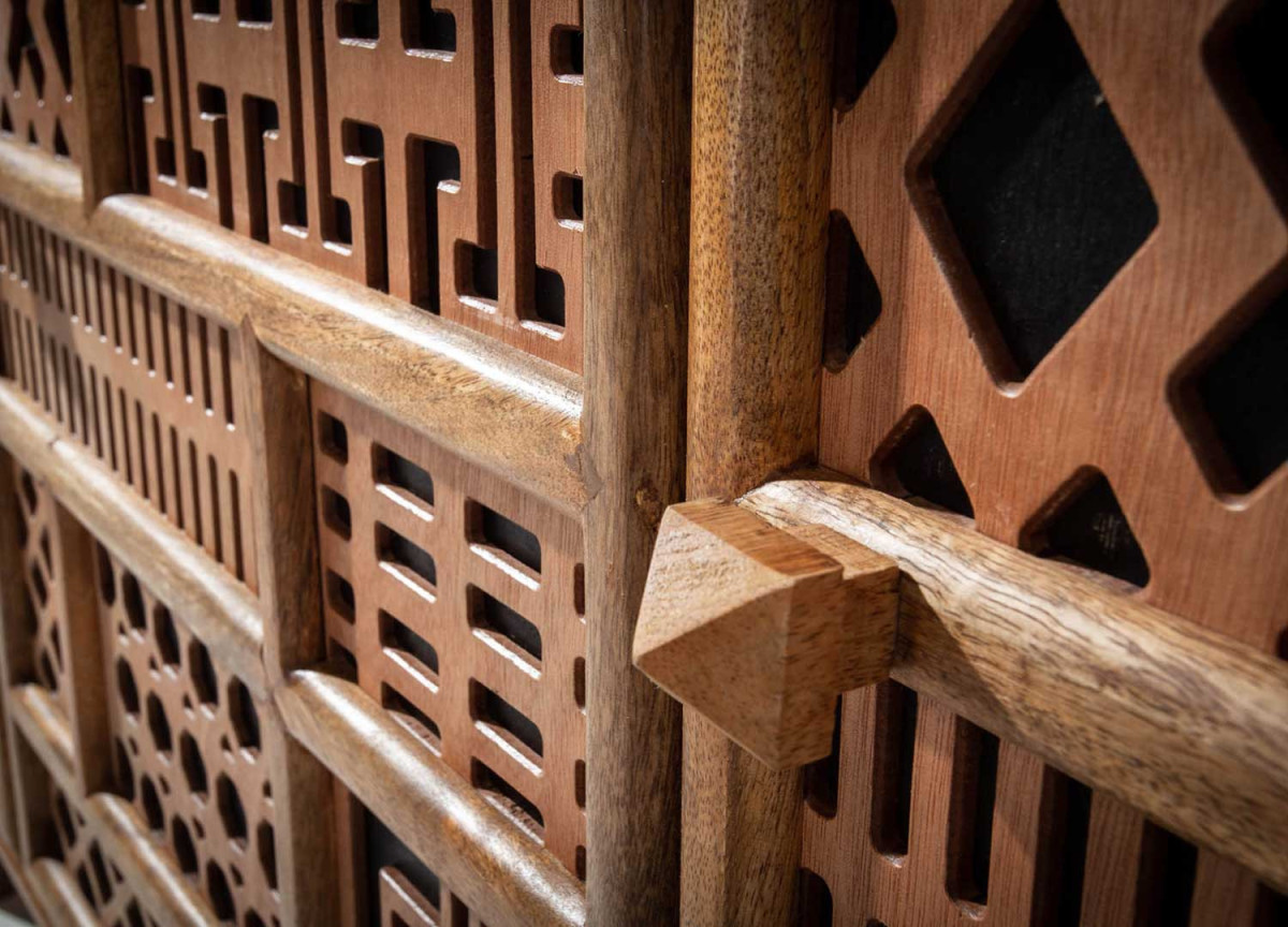 Buffet Oriental 3 Portes en Bois Massif