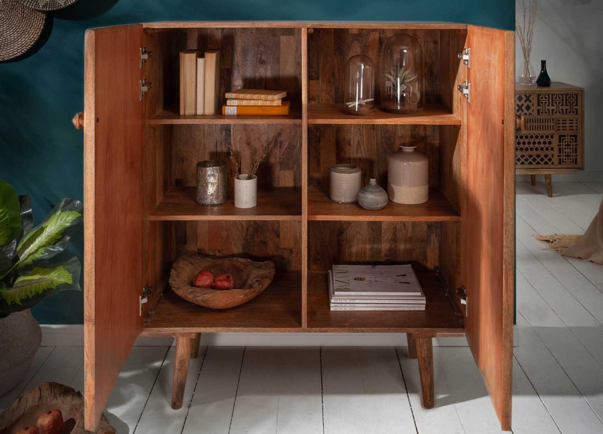 Commode décoratif 2 portes avec 6 compartiments