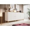 Buffet 3 portes blanc/doré 180 cm