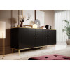 Buffet 3 portes noir/doré 180 cm