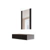 Coiffeuse ou console murale noire avec miroir