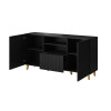 Meuble buffet noir design pas cher 150 cm