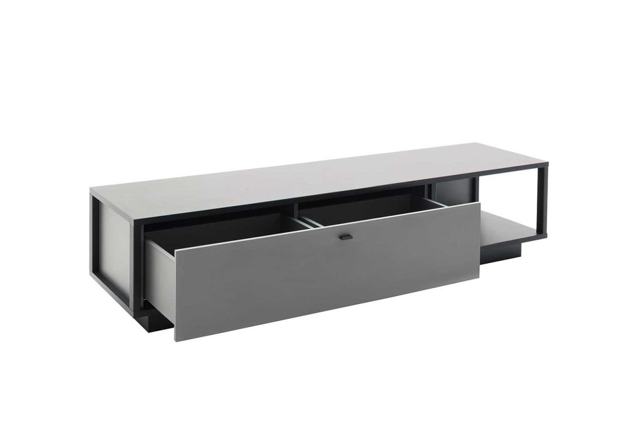 Long meuble TV gris anthracite moderne