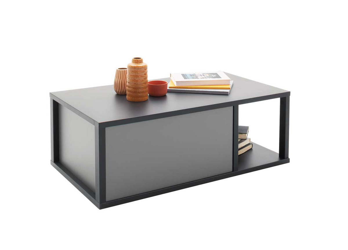Table basse moderne gris clair et gris anthracite