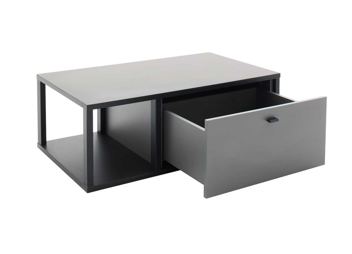 Table basse avec rangement gris anthracite moderne