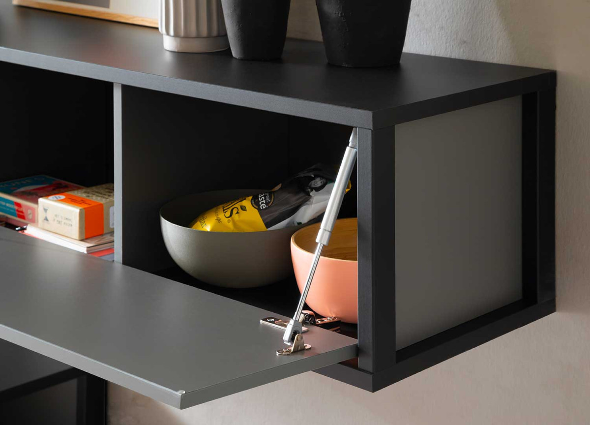 Meuble TV mural gris anthracite moderne
