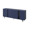 Meuble buffet bleu marine 3 portes 3 tiroirs