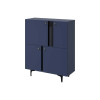 Commode haute bleue marine 4 portes