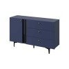 Buffet bleu marine 1 porte 3 tiroirs 138 cm