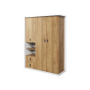 Grande armoire de chambre blanche et chêne