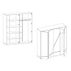 Armoire dressing et rangement blanche 4 portes