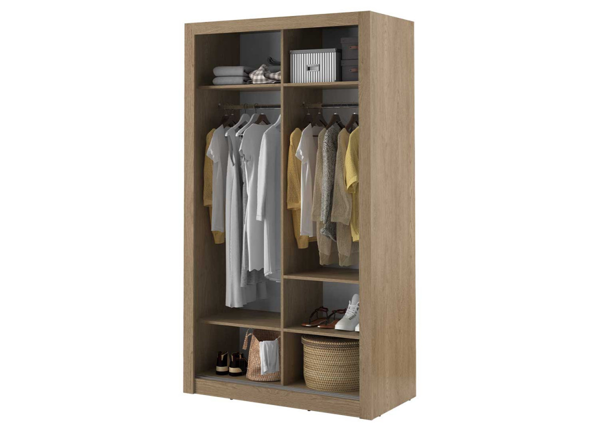 Armoire coulissante avec miroir chêne Shetland