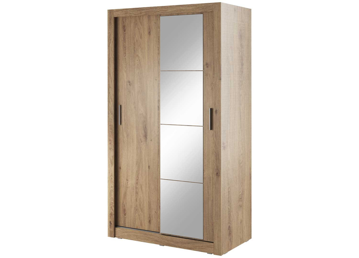 Armoire coulissante avec miroir chêne Shetland