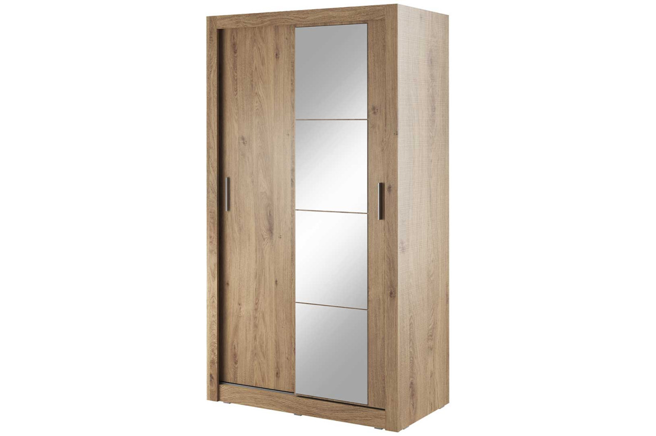 Petite armoire une porte avec éclairage QUANT hauteur 140 cm en chêne  artisan style loft