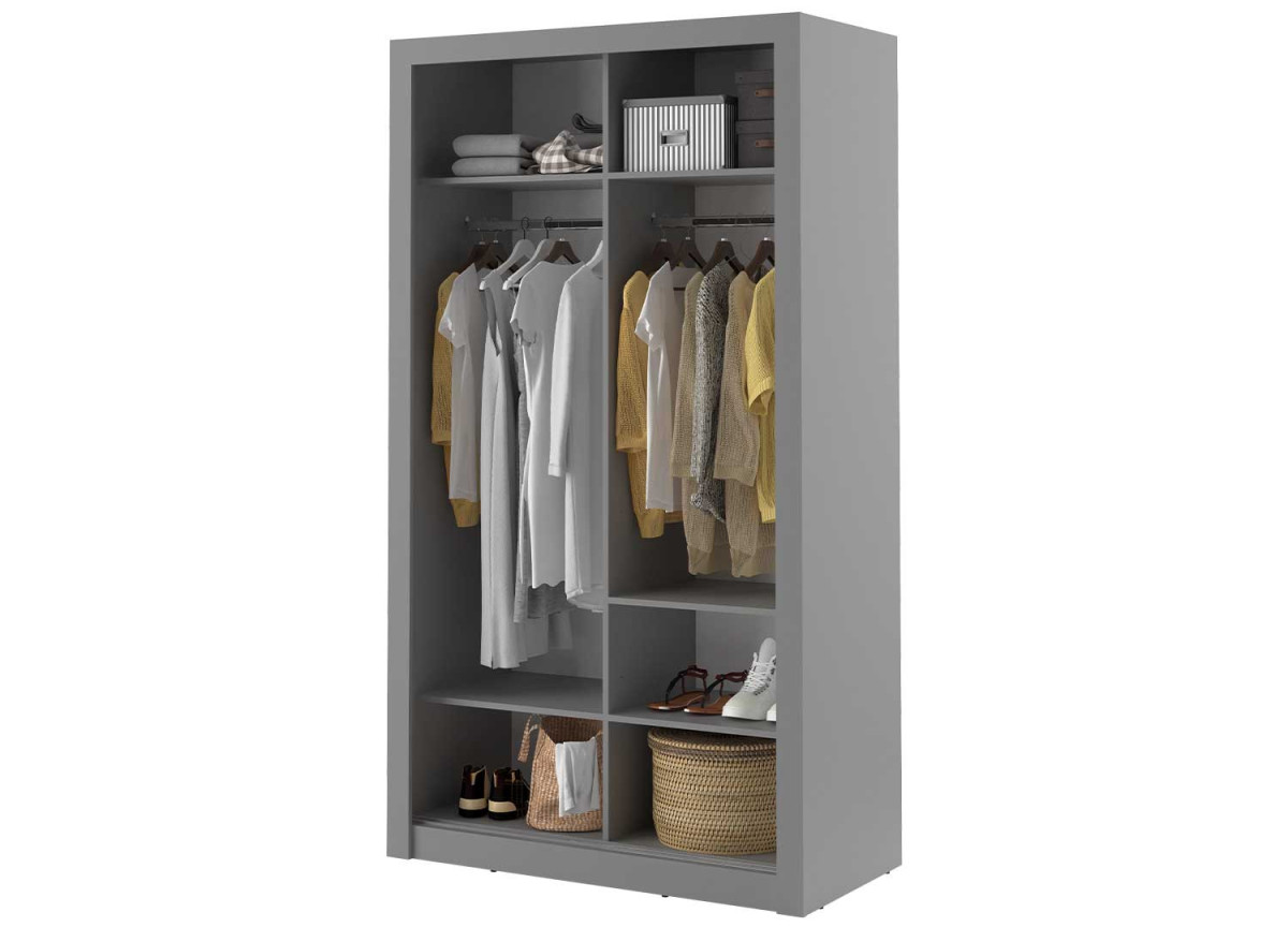 Armoire coulissante grise dressing et rangement