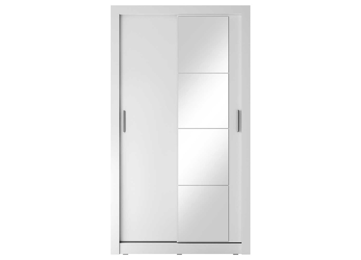 Armoire à porte coulissante et miroir blanche