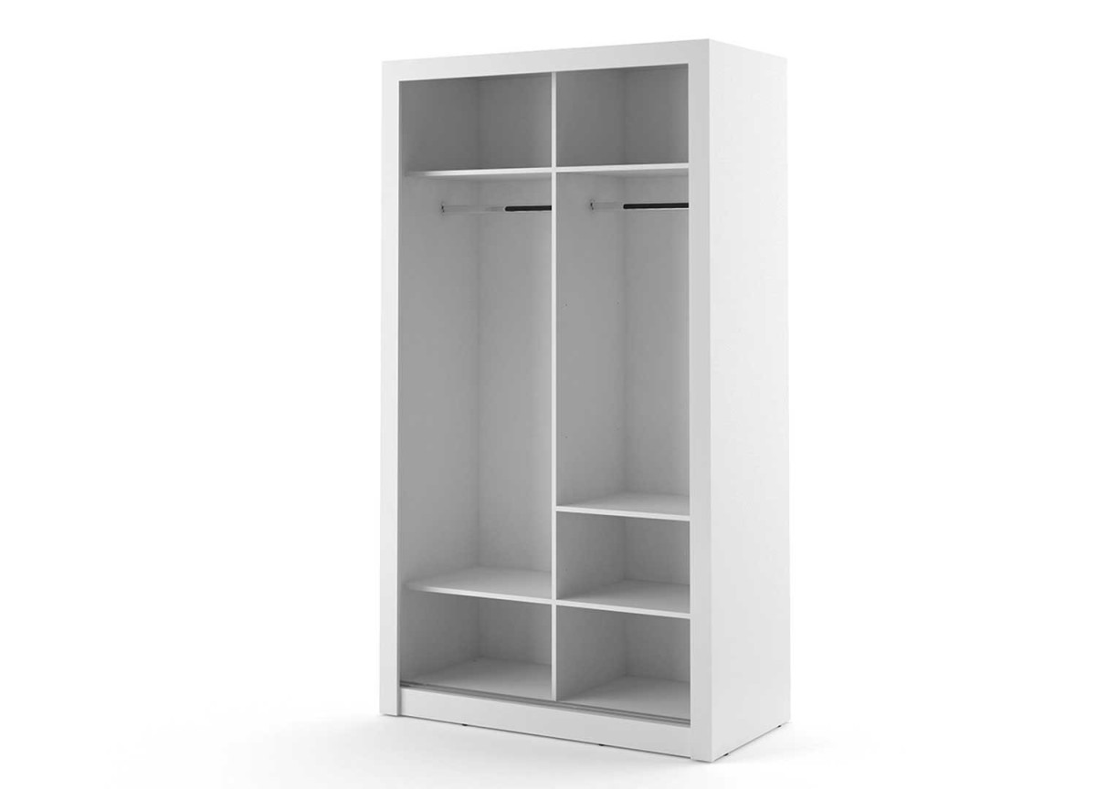 Armoire à porte coulissante et miroir blanche