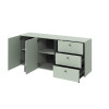 Buffet 2 portes 3 tiroirs coloris vert sauge