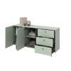 Buffet 2 portes 3 tiroirs coloris vert sauge