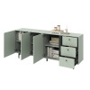 Buffet 3 portes 3 tiroirs coloris vert sauge