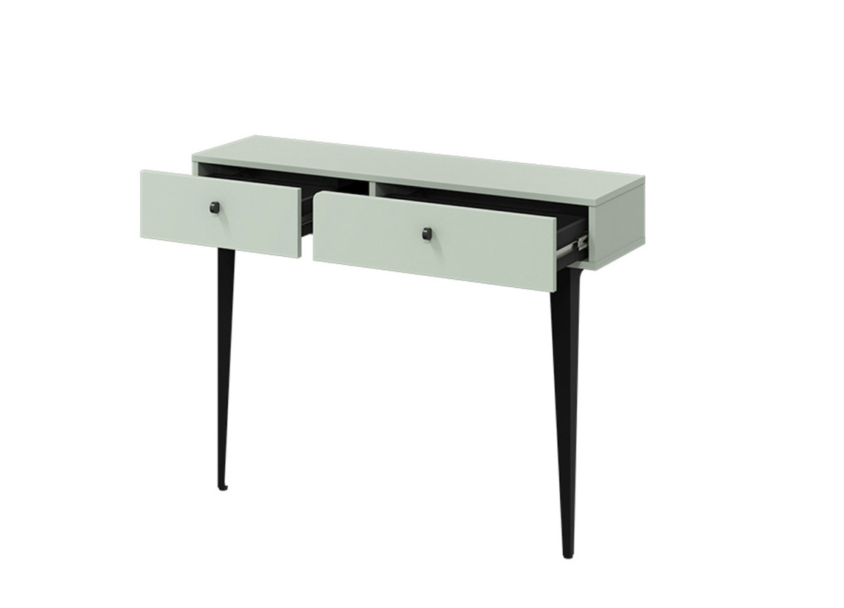 Console murale design vert sauge 2 tiroirs