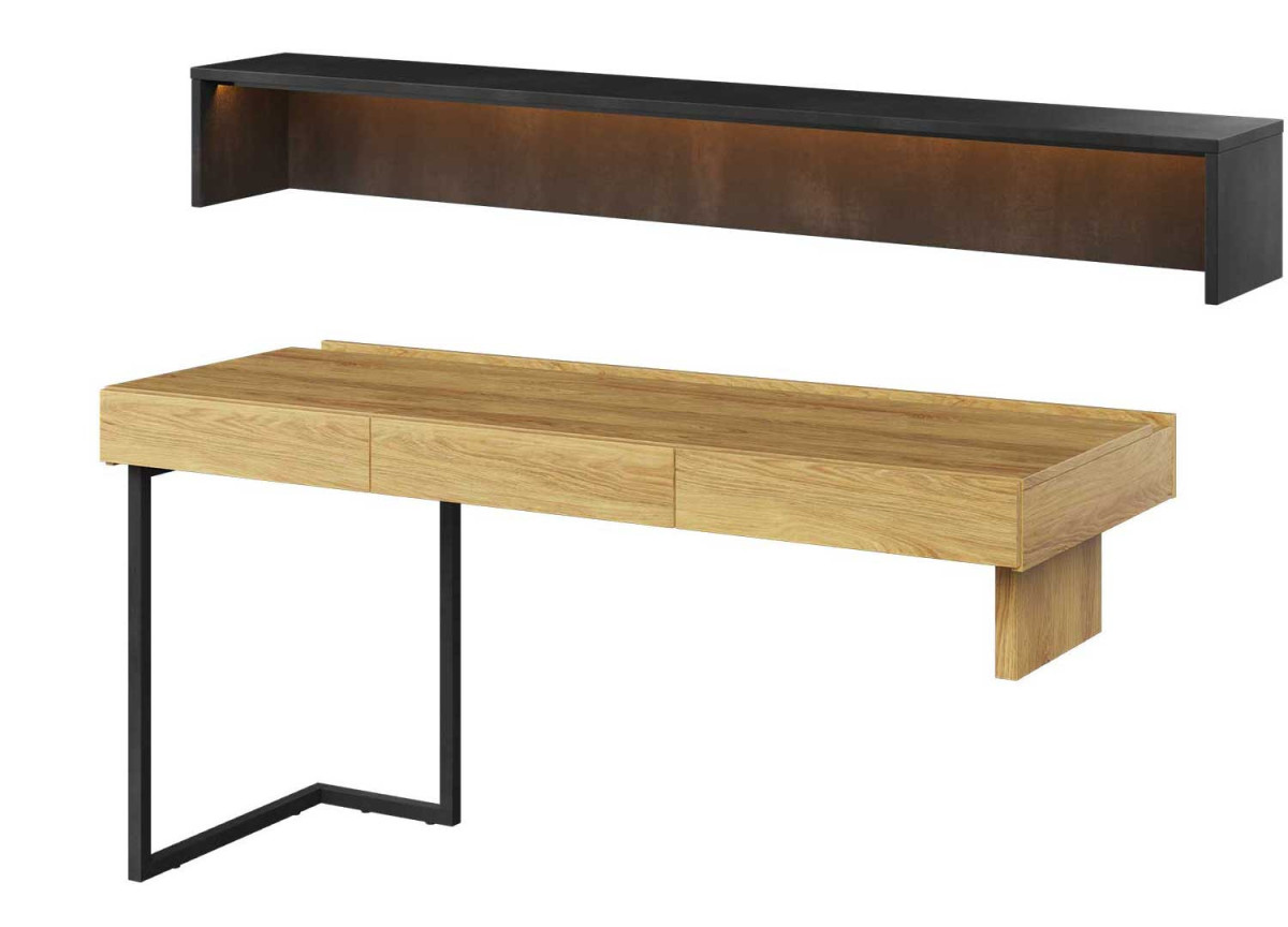 Ensemble bureau meuble TV et rangement