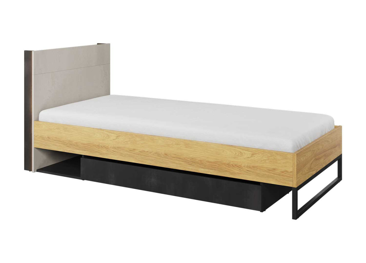 Lit avec tiroir de lit 90x200 avec sommier