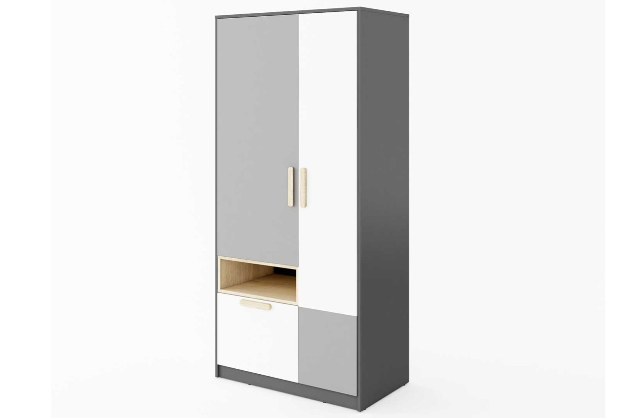 Armoire 2 portes 1 tiroir VOLT : l'armoire enfant design et écolo