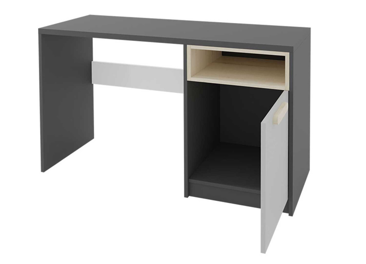Bureau enfant gris graphite et gris clair