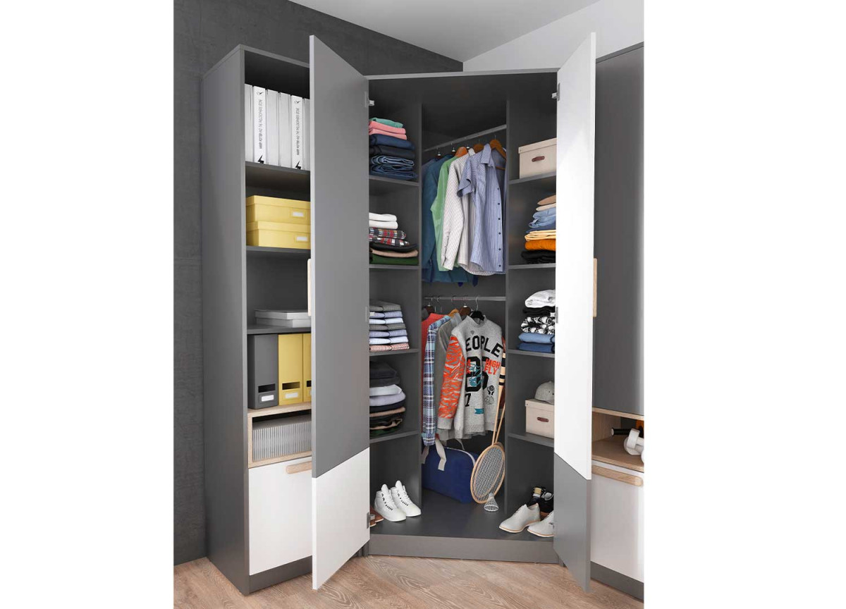 Armoire d'angle pour chambre d'enfant