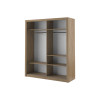 Armoire 2 portes coulissantes avec miroir Chêne Shetland