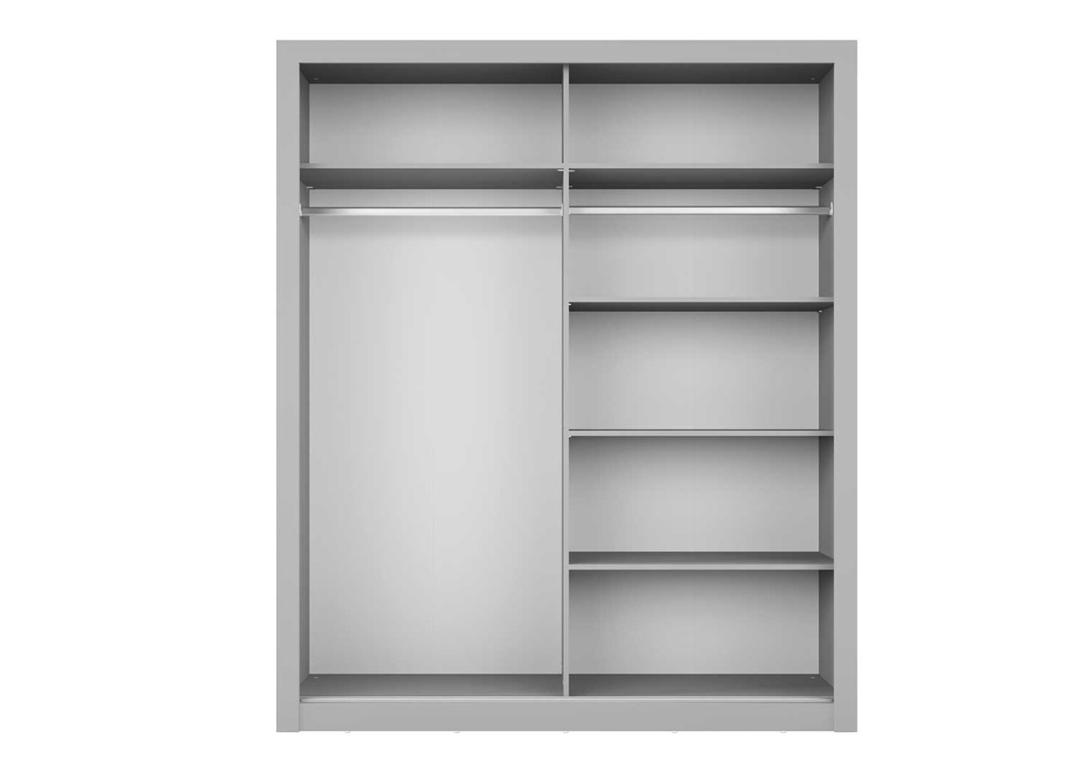 Armoire 2 portes coulissantes avec miroir grise