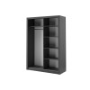 Armoire portes coulissantes noire avec miroir