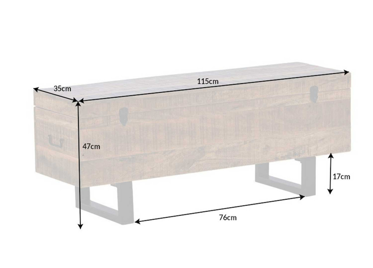 Banc Coffre en Manguier et Métal