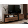 Meuble TV 155 cm chêne foncé et noir