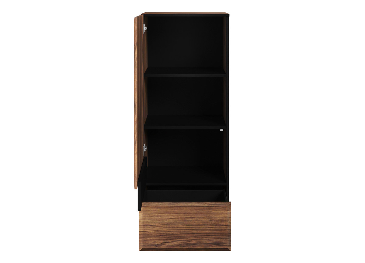 Meuble de rangement chêne foncé et noir