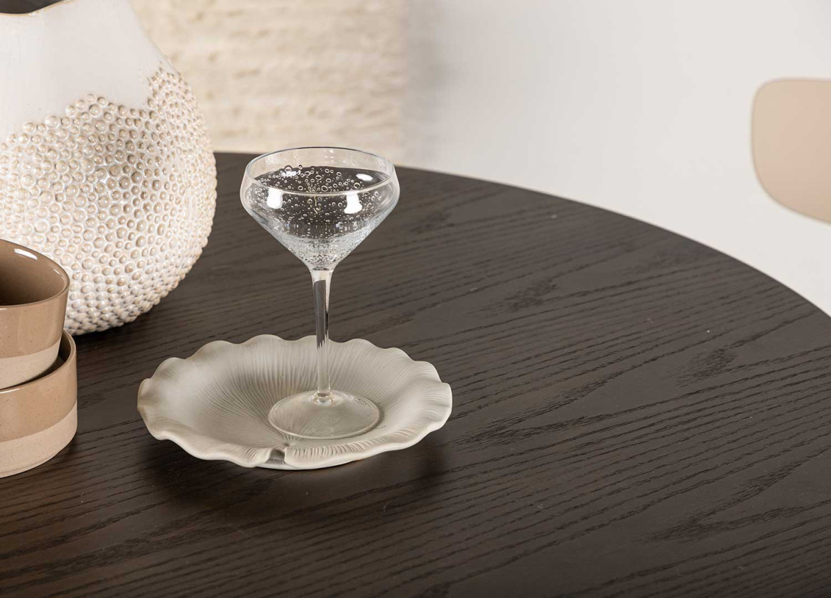 Table à manger ronde 110 cm en bois finition Moka