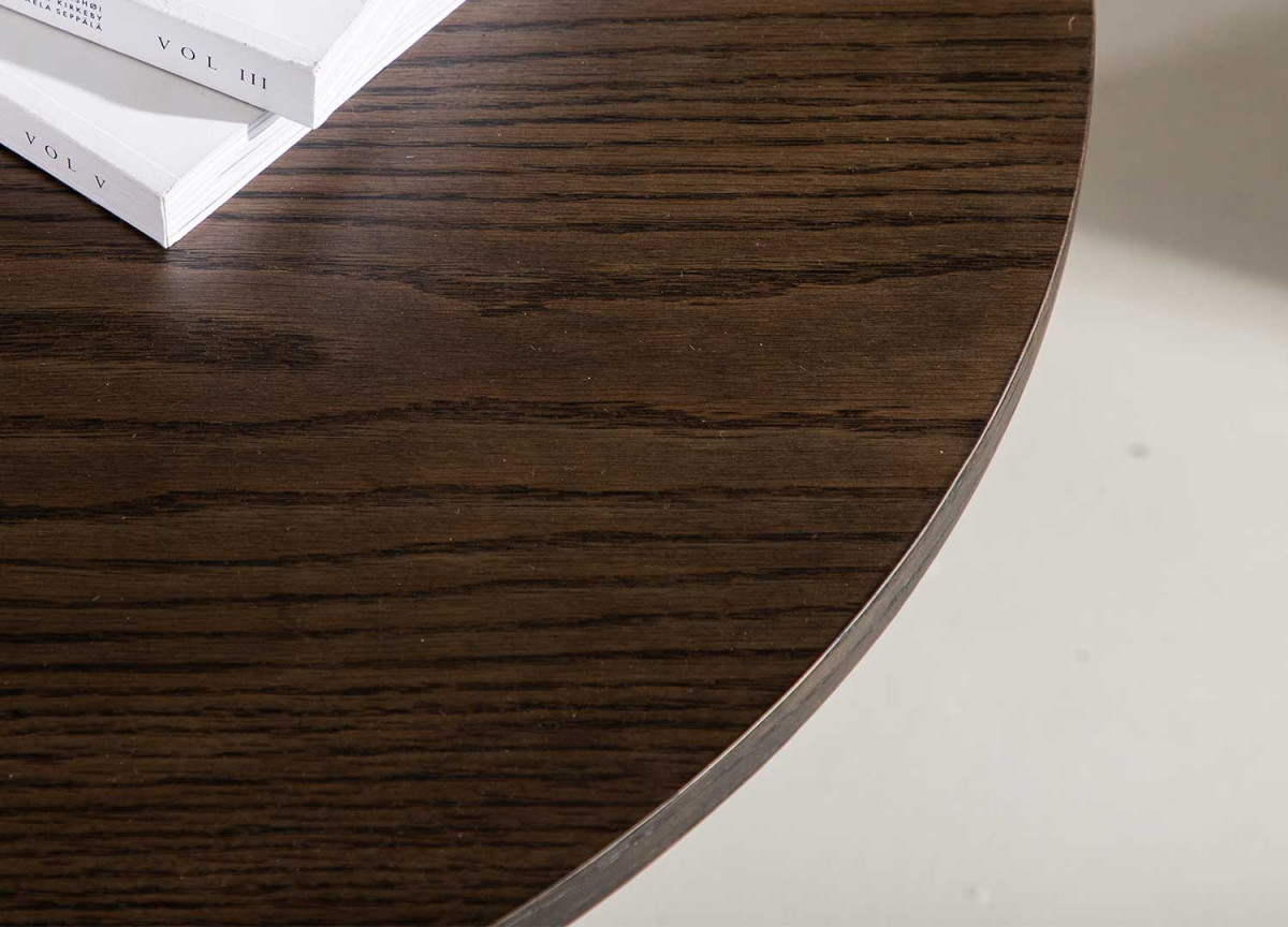 Table Basse Ronde 80 cm / Bois finition moka