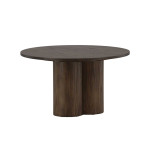 Table basse ronde moderne 80 cm en bois finition Moka