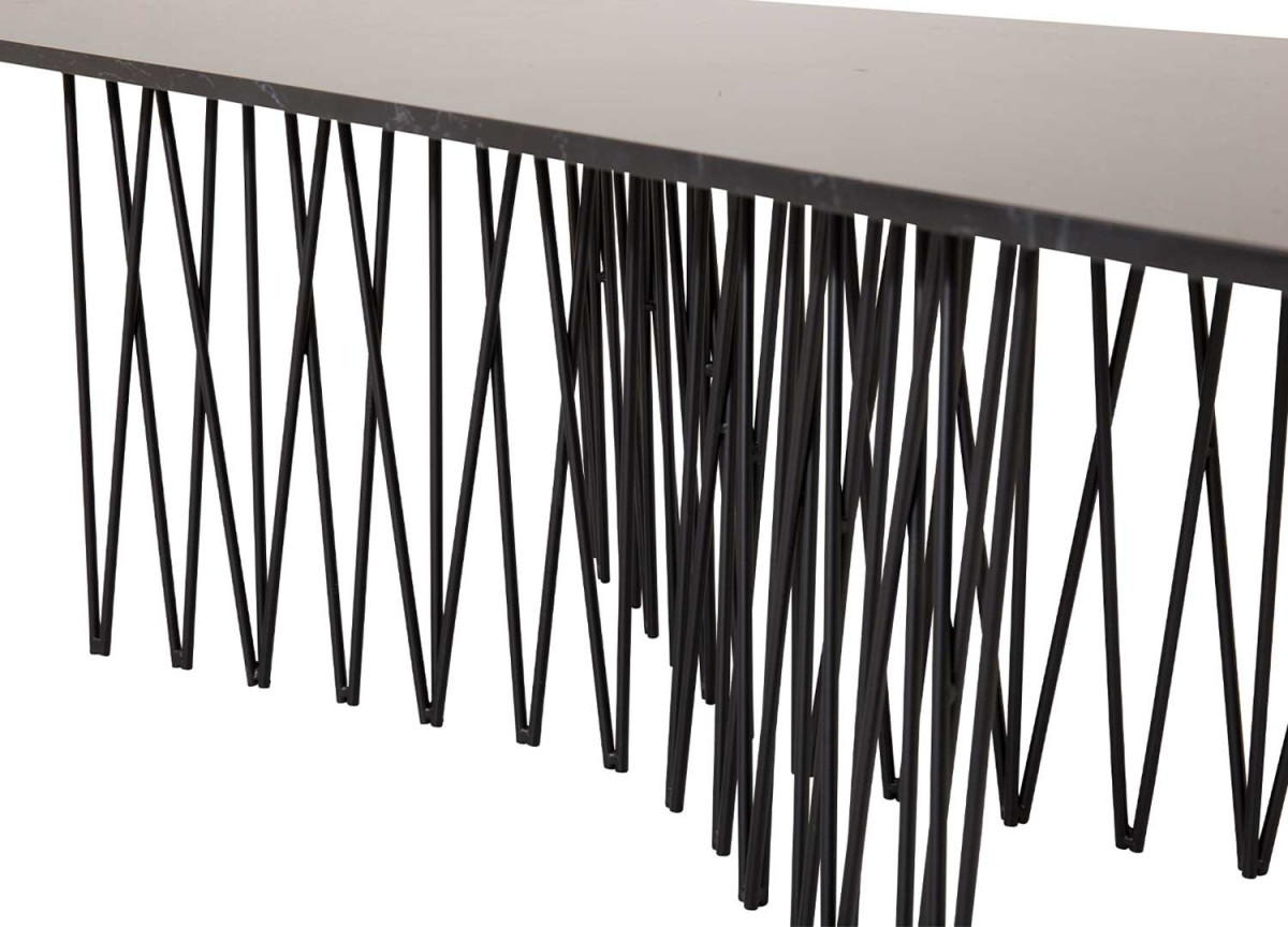 Table Basse Design Noir / Piétement en Métal