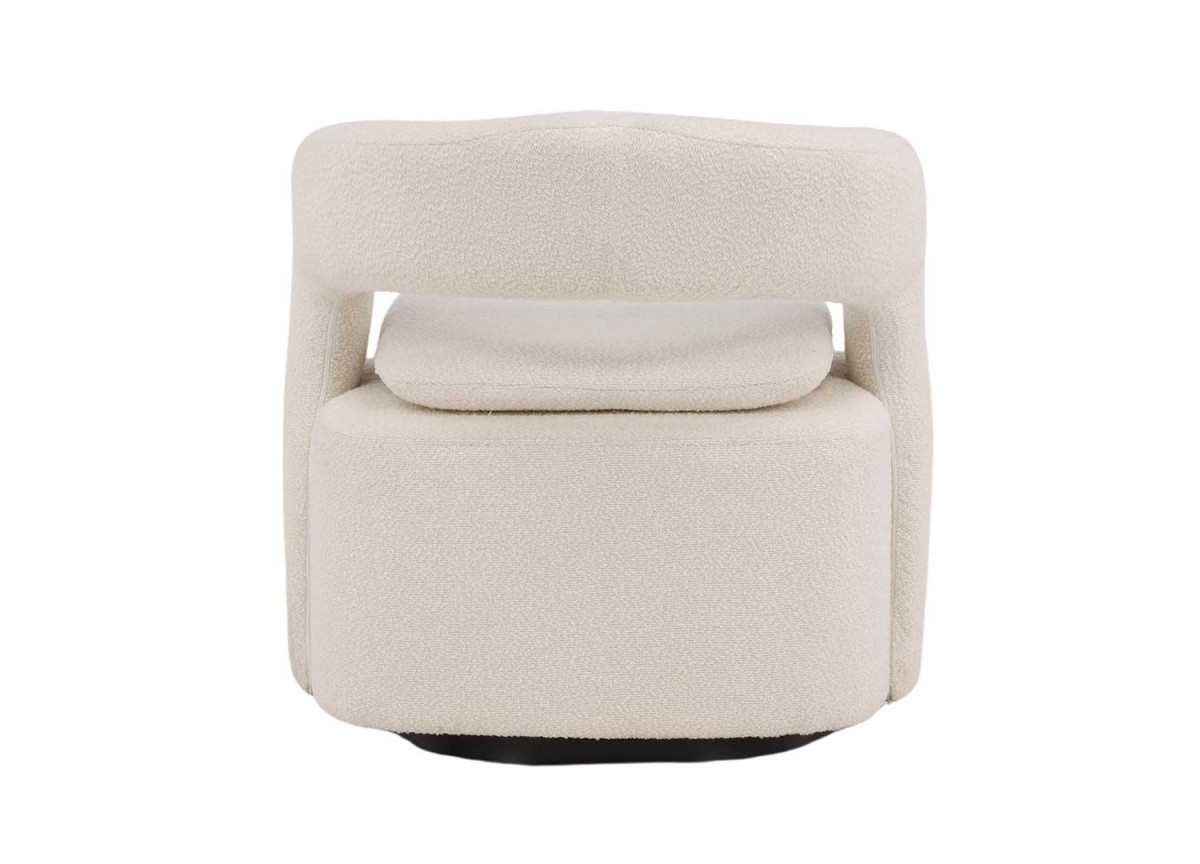 Fauteuil design en tissu bouclé blanc