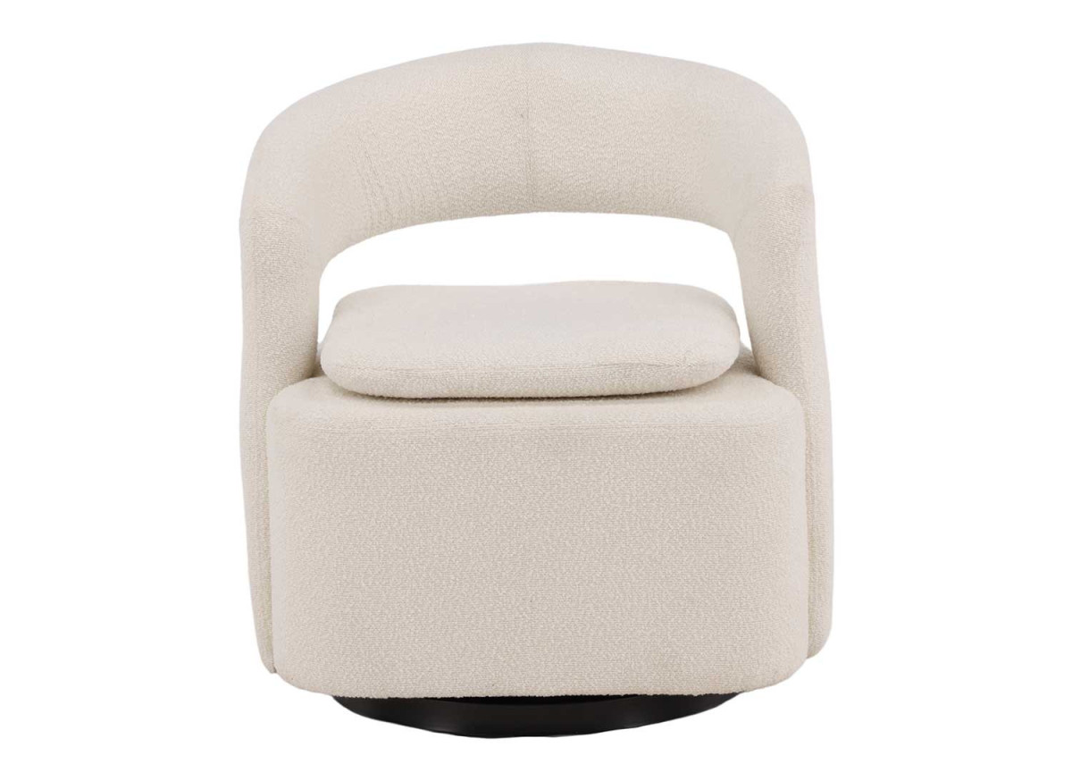 Fauteuil design en tissu bouclé blanc